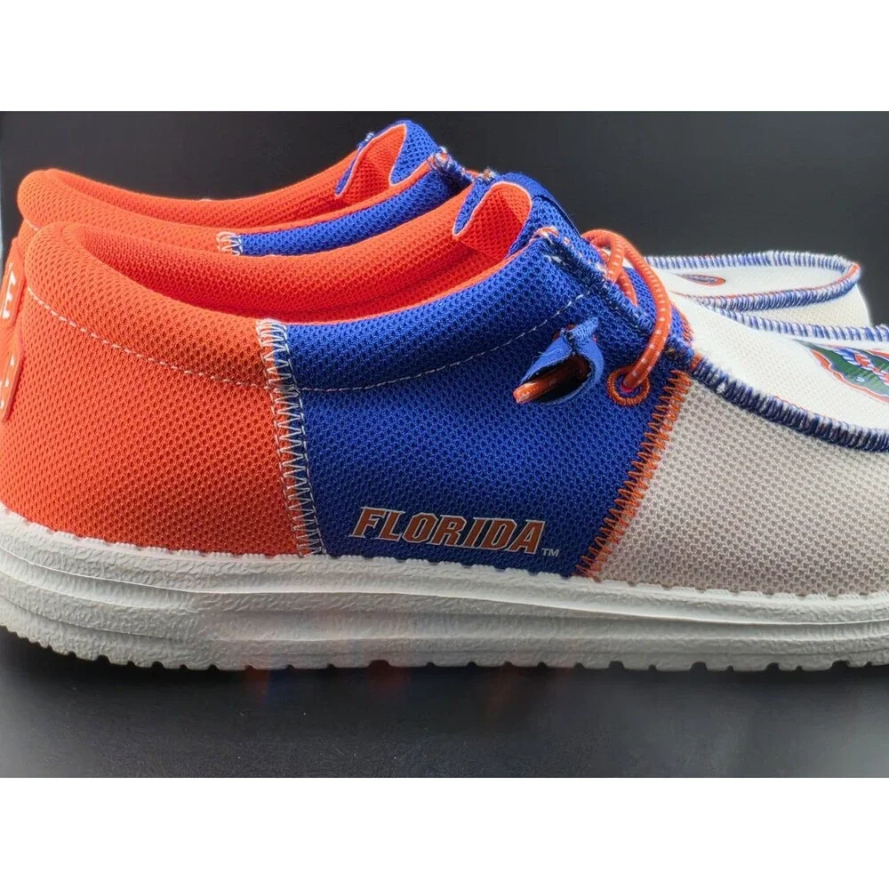 Hey Dude Wally Tri University Florida Gators Mens 9 Blue Orange White Shoes NEW